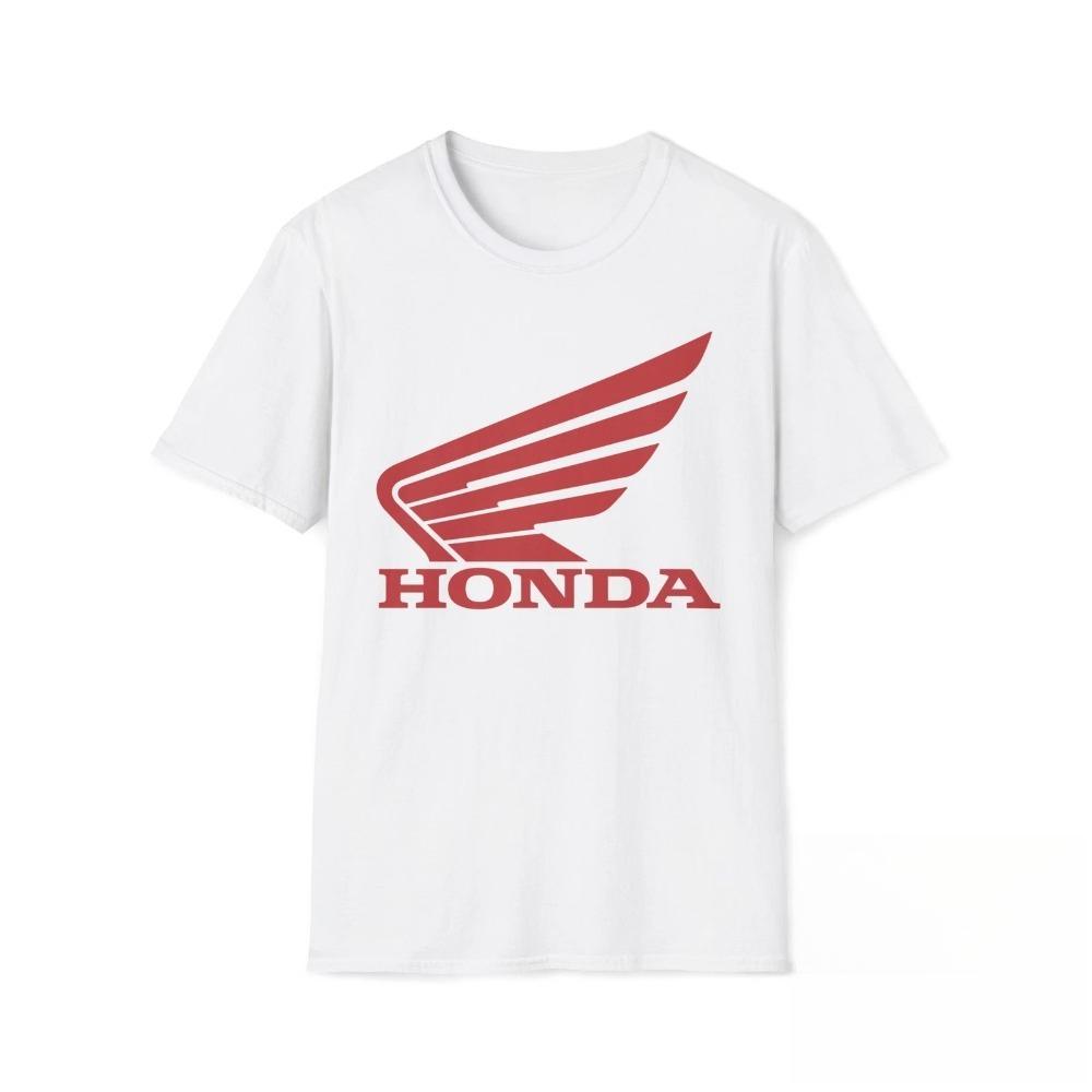 

Honda Mens and Womens Tshirt Summer Cotton Tee Honda Vintage Wings Logo Shortsleeved Spring Autumn Motorcycle Cycling Top M