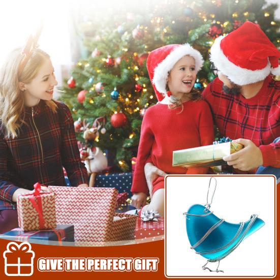 Sea Glass Bird Ornaments Handmade Ocean Style Hummingbird Bluebird Hanging Decoration Sea Glass Art Keepsake for Coastal Xmas Tree Decor