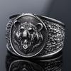 Nordic Retro Domineering Three-dimensional Bear Head Titanium Steel Ring Old Craftsmanship Men's Personality Trend Ring Jewelry