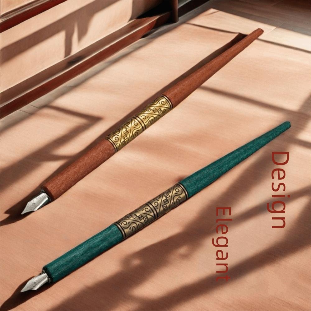 With 5 Nibs Dip Pen Set Wood Handle Dipping Pen Creative Calligraphy Pen Hand Writing