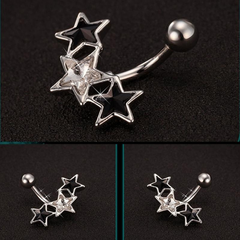 Pentagramm-Bauchnabelring, Nabelpiercing, Hexenschmuck, Hexerei-Schmuck, Bauchnabelpiercing, Stern-Bauchringe für Frauen