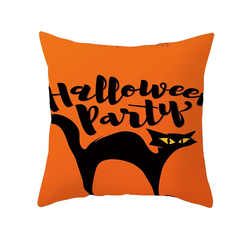 Funny Halloween Pillow Cover Wish Home Living Room Sofa Cushion Cover Fun Printed Peach Skin Pillow