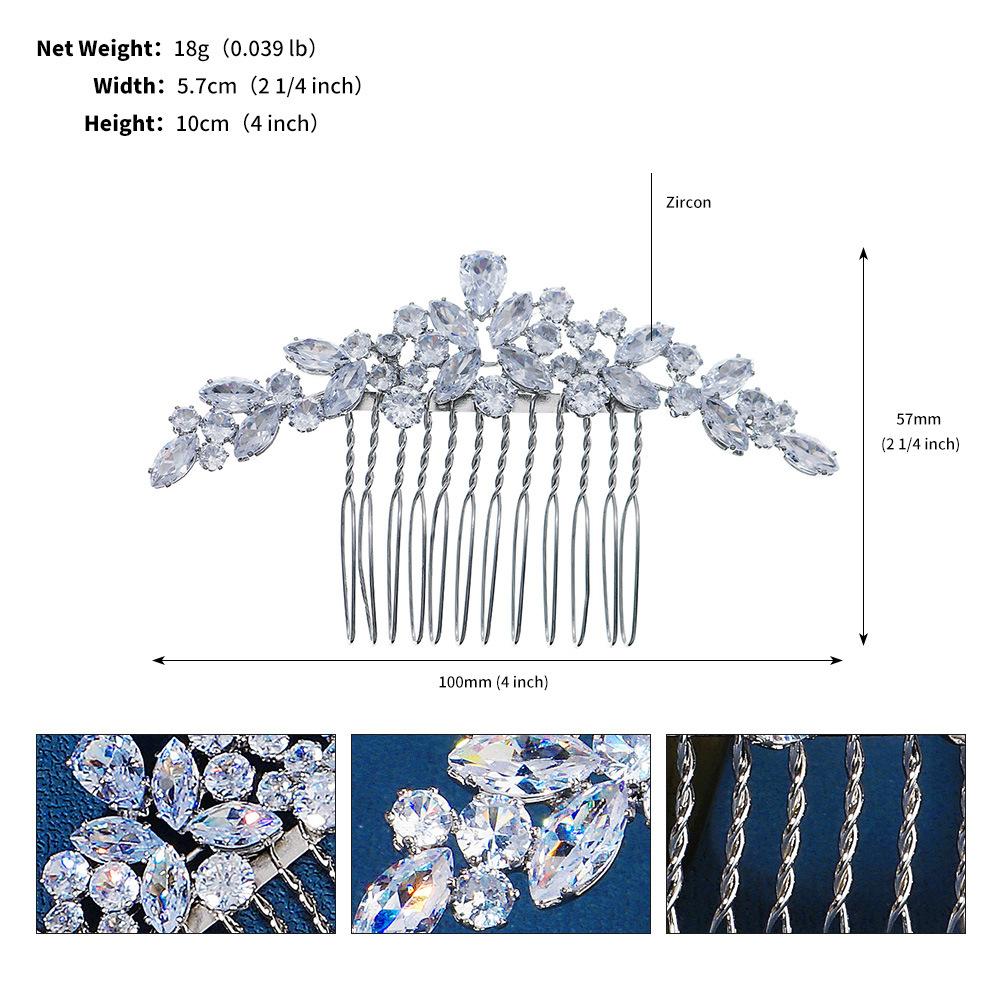 Braut Haarschmuck Kamm weiblich Nische Hochzeitskleid Accessoires ins vielseitig hochwertiger Haarschmuck Zirkon Blume Haarkamm