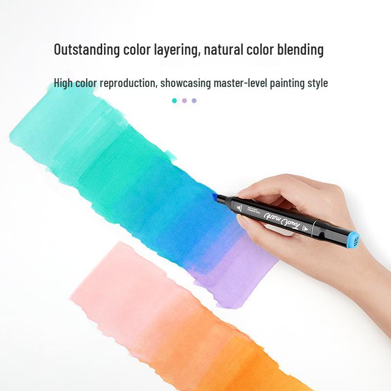 Dual-Tip Art Marker Set - 120 Colors, Hard Tip, Oil-Based for Students