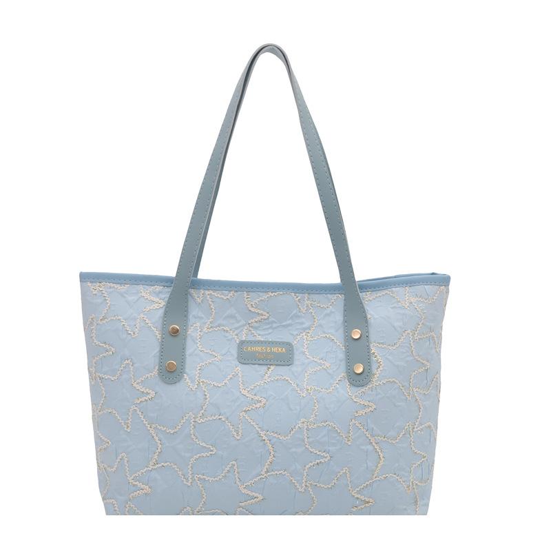 

Bag women s bag new simple and fashionable largecapacity bow shoulder bag fresh синій