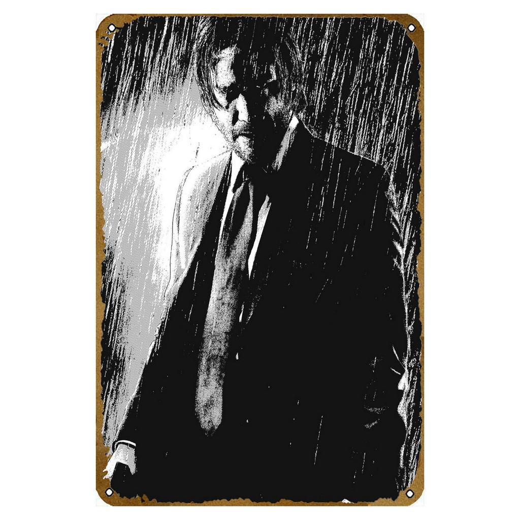 John Wick Movie Series Metal Tin Sign Retro Keanu Reeves Iron Painting Wall Art Vintage Action Film Poster Decorative Plaque f