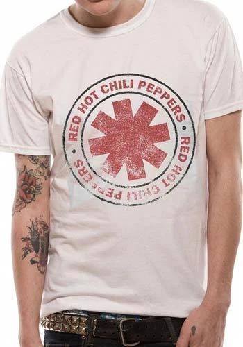 Футболка Red Hot Chili Peppers Винтажная с потертым логотипом Официальная Белая Мужская Мерч S