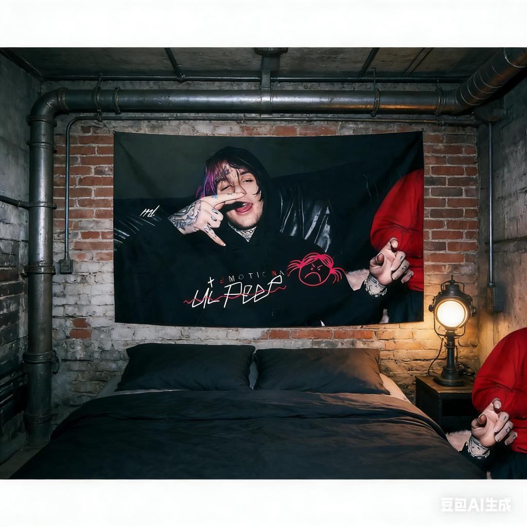 1pc Emo Rap Artist Tapestry Polyester 2D Print Wall Hanging for Bedroom Living Room Dorm Decor Fun Gift for Hip Hop Fans
