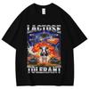 Laktoseintolerant Lustiges Kuh Meme Grafik T-Shirts Unisex Damenmode Vintage T-Shirts Hohe Qualität Baumwolle Kurzarm T-Shirt