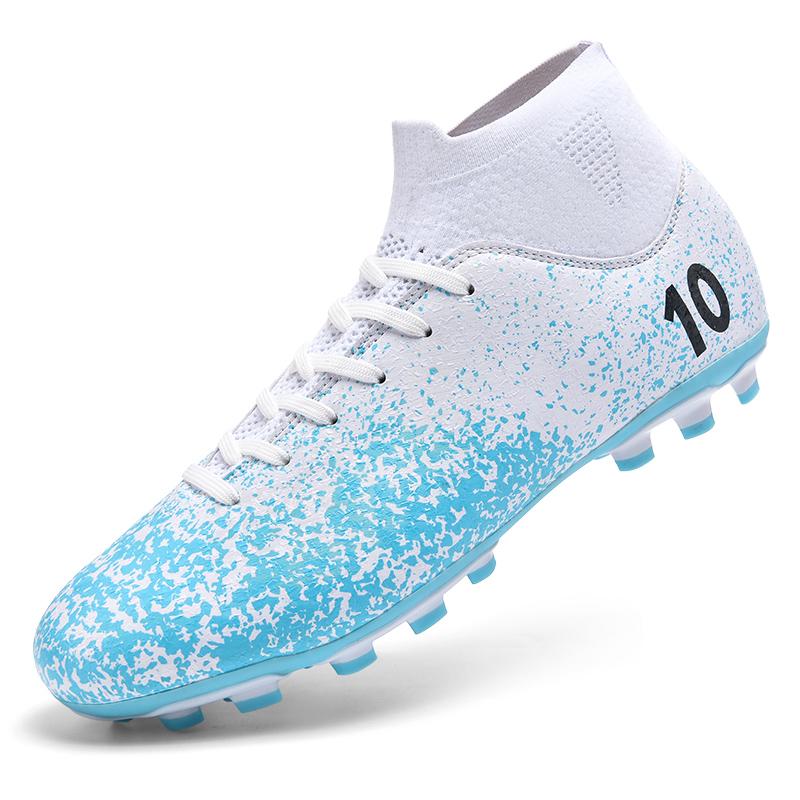 33-47 Мужские футбольные бутсы большого размера с длинным гвоздем, противоскользящие и износостойкие, из искусственного кортотипа TPR, детские футбольные бутсы для улицы 33 белый