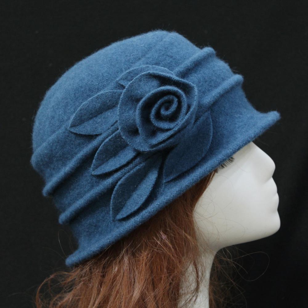 French Winter Beret Hat 3D Floral Fleece Winter Cap Hot Church Hat  for Women