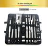 Outdoor BBQ Stainless Steel Tool Set: Knife, Fork, and Spatula