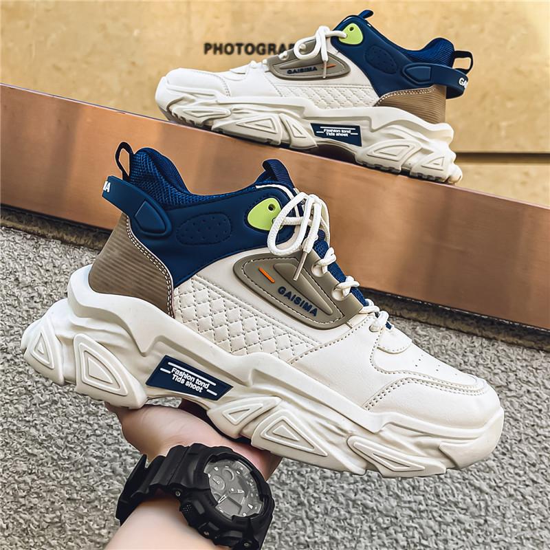 Men's Outdoor Lace Up Thick Soled Boots Fashionable and Versatile Sports and Leisure Shoes Short Boots for Men