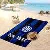 Inter Mailand Personalisiert Bedrucktes Strandtuch Fußballlogo Unterstützung Benutzerdefinierter Name Text Absorptionsfähiges Handtuch Für Sport Reisen Besonderes Geschenk