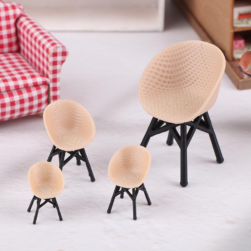 1Pc Dollhouse Miniature Simulation Balcony Rattan Chairs Furniture Model Doll House Accessories Decoration Toy
