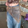 Solid Color Crochet Short Skirt Wrap Shell Waist Belt Fashion Triangle Hip Scarf  Outing