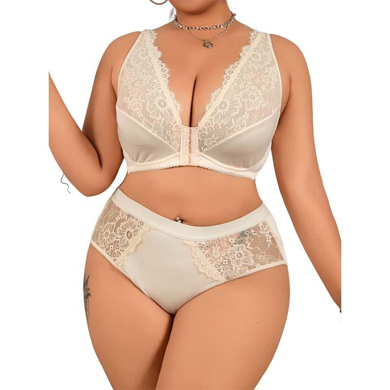Front-Clasp Sports Bra Plus Size Underwear American Style Front-Attached Lace Tank Bra