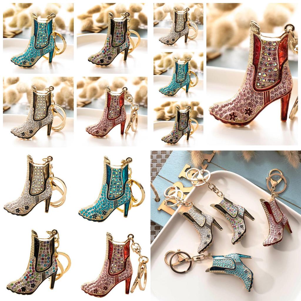Fashionable And Cute Shoe Pendant Keychain With Rhinestones Ideal Gift For Both Men And Women