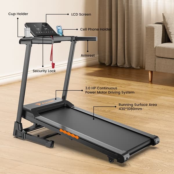 Formill Foldable Treadmill 12 Programs 14 km/h Electric Treadmill, Formill FT61