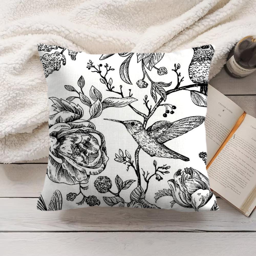 Blue And White Porcelain Cushion Cover Short Plush DoubleSided Printing Home Machine Washable in Warm Winter Pillow Cover