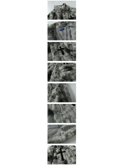 Unisex Retro Tie-Dye Plush Faux Fur Coat - Loose Fit Lambswool Jacket