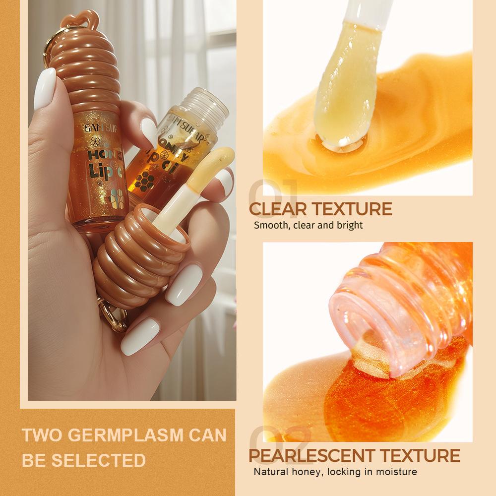Honey Essence Lip Oil Provides Long-lasting Hydration and Reduces Lip Lines. Lip Care Honey and Transparent Moisturizing Lip Glaze