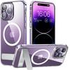 UYUXIO Clear Magnetic Phone Case with Kickstand for iPhone 17 Pro Max 16 15 14 Plus 13 12 11 Stand Cases Back Cover with Holder