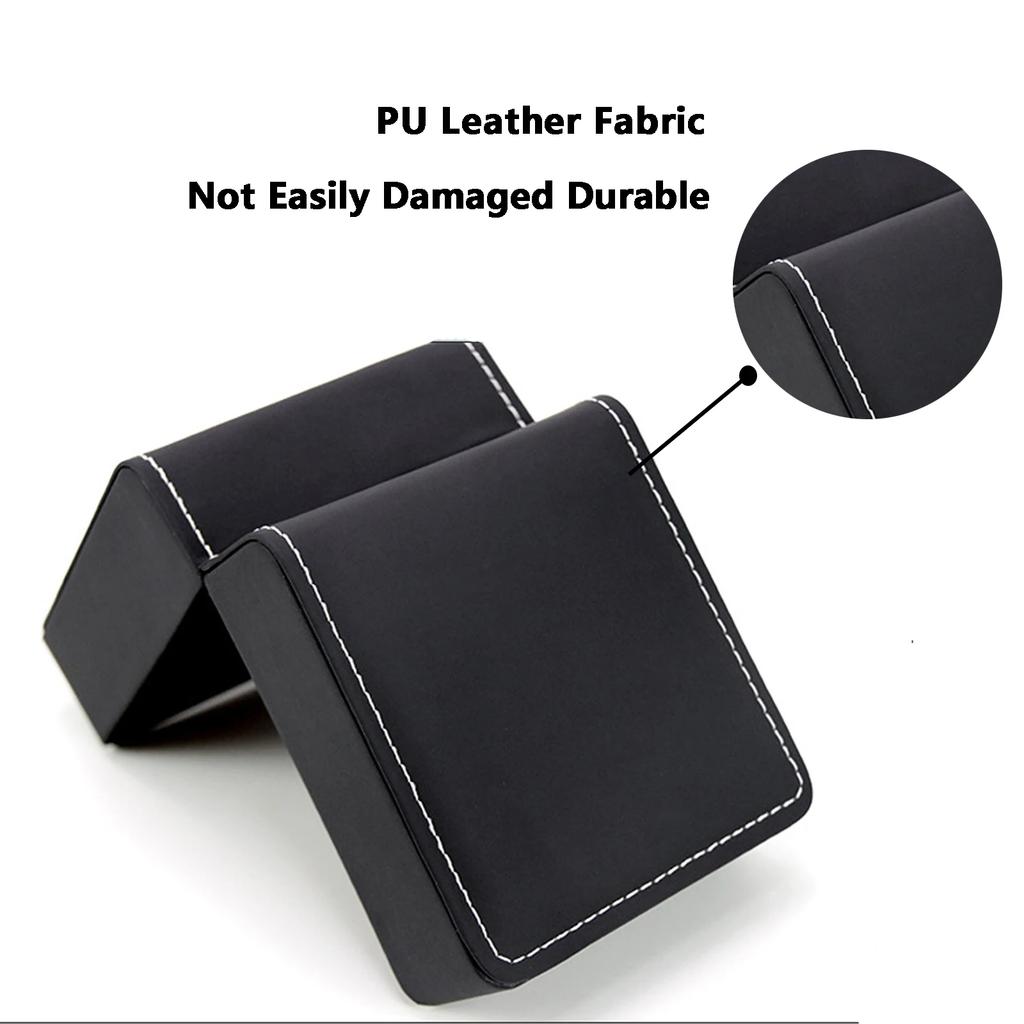 Black Single Watch Gift Box with Pillow PU Leather Wristwatch Display Case Organizer for Men Clamshell PU Leather Watch Case