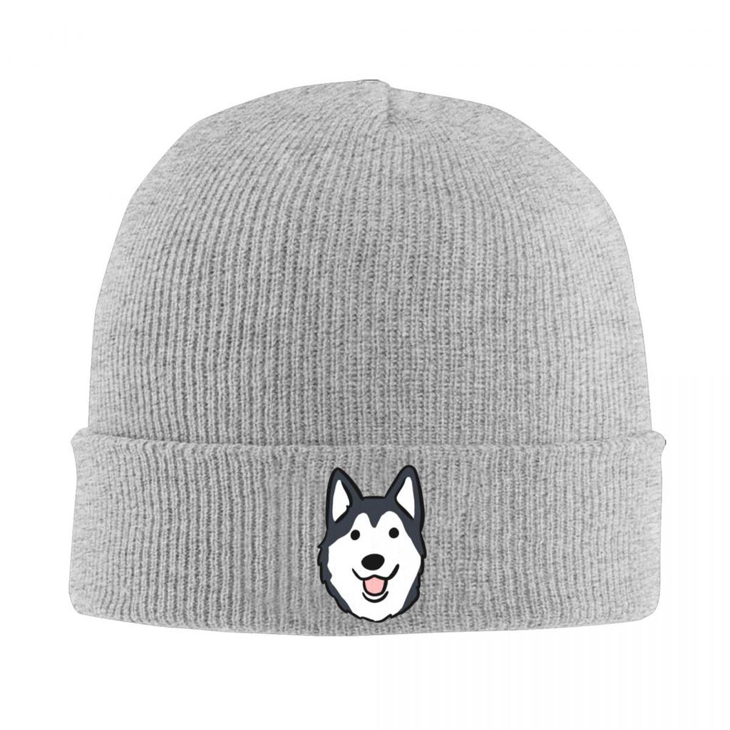 Siberian Husky Alaskan Dog Warm Knitted Cap Fashion Bonnet Hat Autumn Winter Outdoor Beanies Hats for Men Women Adult