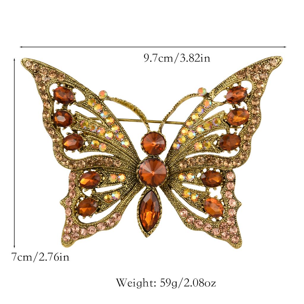 Fashionable Exaggerated Retro Butterfly Brooch
