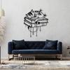 Sleeping Cat On Books Metal Wall Art Cat Lover Home Decor Cozy Reading Nook Sign Minimalist Feline Silhouette