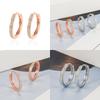 Plated Rose Gold Hoop Earrings Created Crystals Woman Girl Accessory Gift Jewel