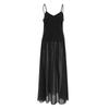 French Style Patchwork V-neck Strap Dress Stylish Fashion Sexy Backless Spaghetti Straps Long Dress Spring and Summer