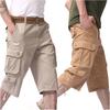 Summer Long Length Cargo Shorts Men Casual Cotton Hot Breeches Baggy Multi Pocket Wear Resistant Capri Tactical Work Shorts