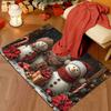 Snowman Welcome Carpet For Entrance, Living Room, Bathroom, Balcony Floor Mat, Christmas Gift Rug Home Decoration