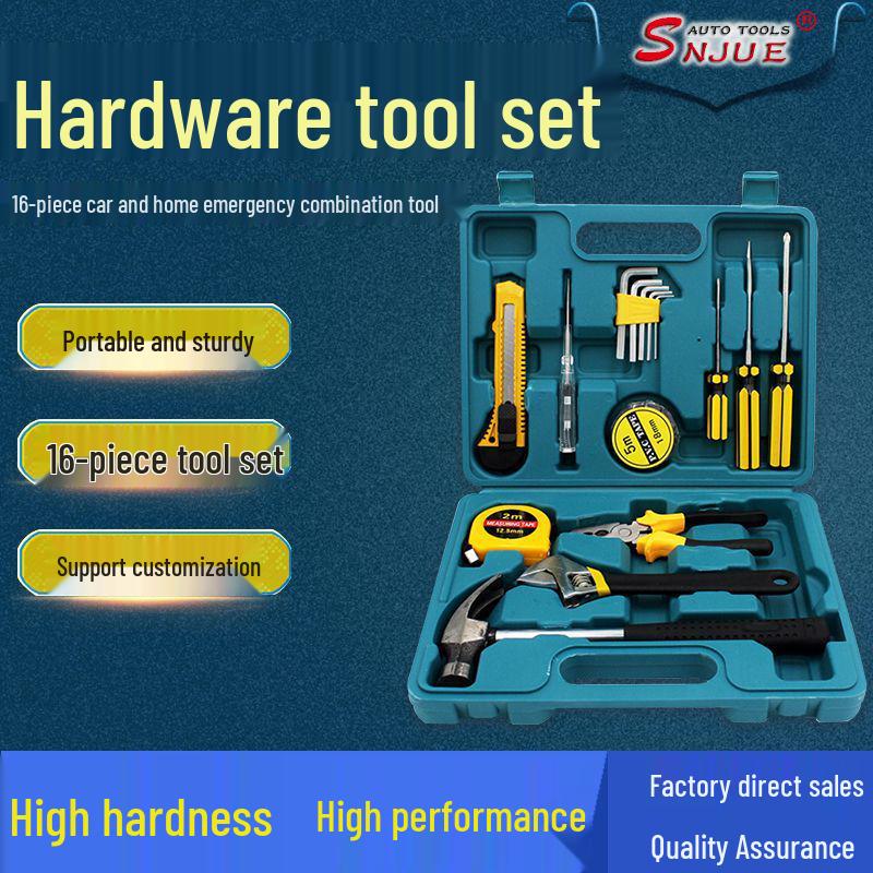 16-Piece Hardware Tool Set for Car and Home Repair - Model 8016G