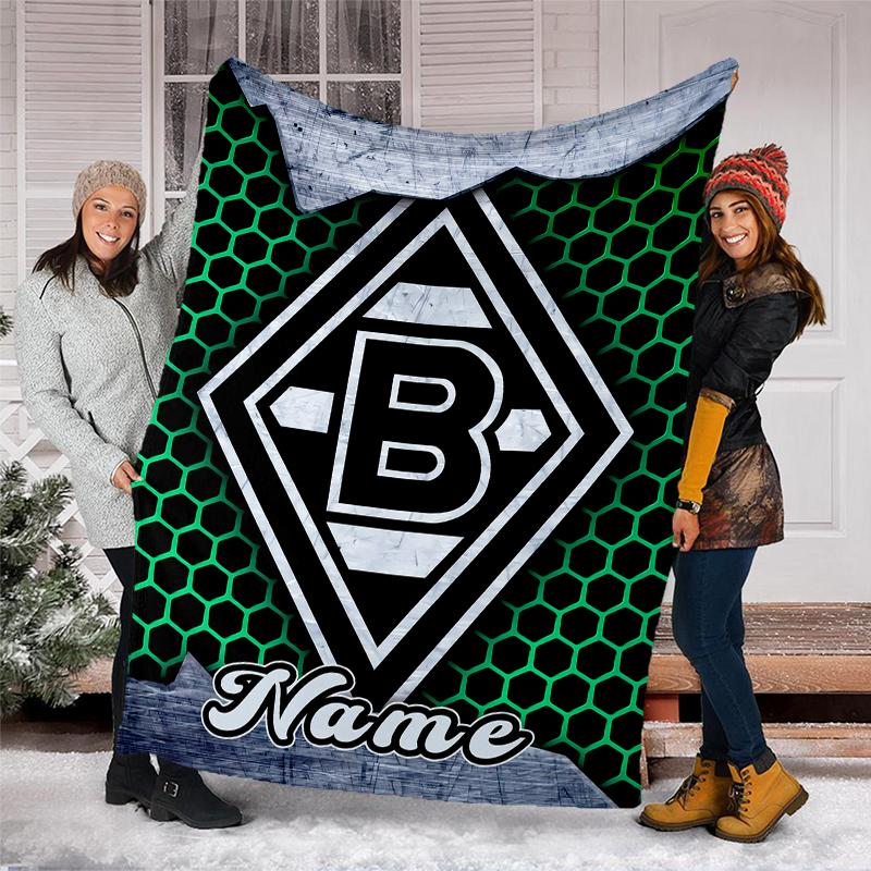 Personalized Custom Name Blanket - Borussia Mönchengladbach Print Design,Blanket for Sofa,Bed,Travel,Camping - Soft and Warm, Great Gift