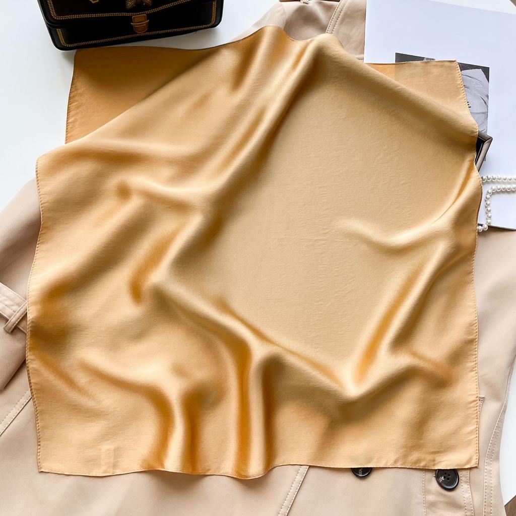 Korean version plain color high-end silk scarf women's 53 mulberry silk square scarf summer solid color versatile silk square scarf scarf
