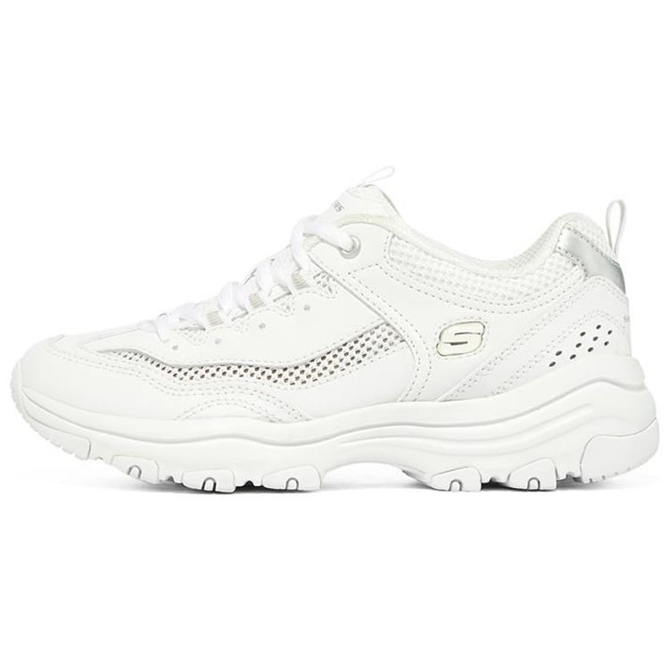 Skechers I-Conik Fabric Leather Oreo Low-Top Dad Shoes Women sneakers White 8730065-WHT 36