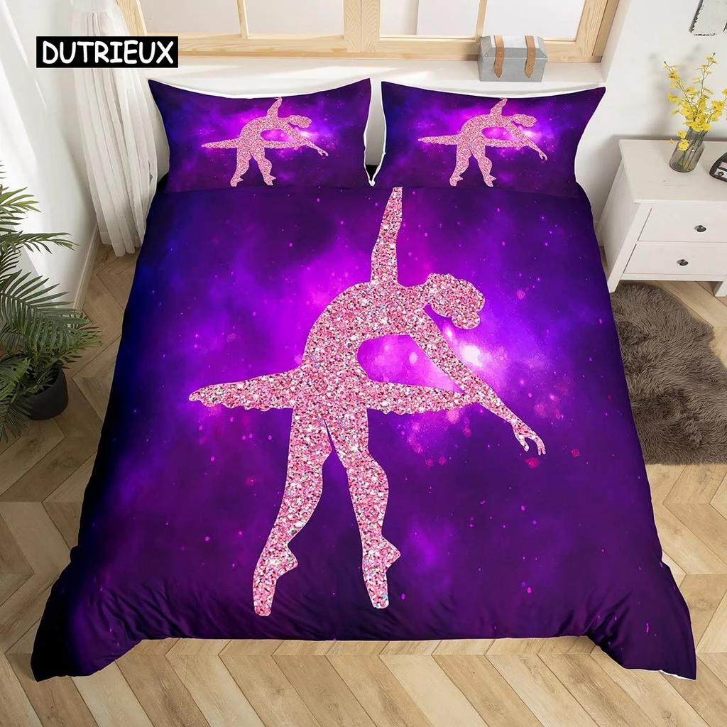 Ballett Bettwäsche Set Liebe Gymnastik Bettwäsche Set Polyester Tänzer Musikalische Decke Abdeckung