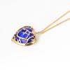Fashion Heart Pendant Necklace for Women Elegant Blue Red Crystal Heart Charm Necklace Sweater Chain Movie Accessories Jewelry