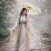 Bamboo Oil Paper Umbrella Handmade Rainproof Hanfu Umbrella Decorative Chinese Style Ancient Dance Umbrella Photograph Prop