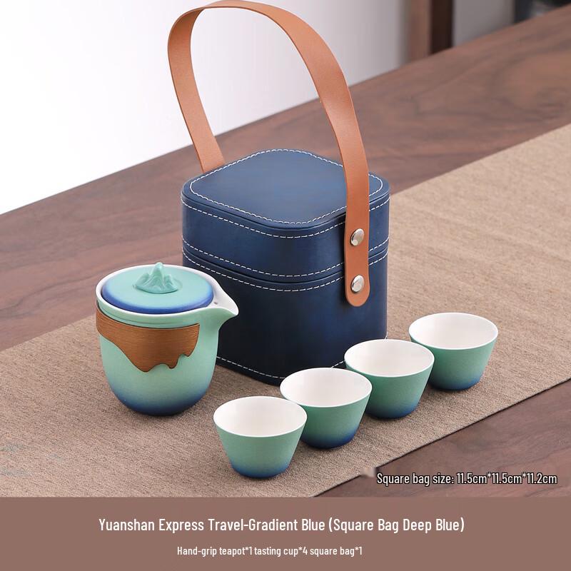 Wo Ding Gradient Portable Travel Tea Set (One Pot, Four Cups)