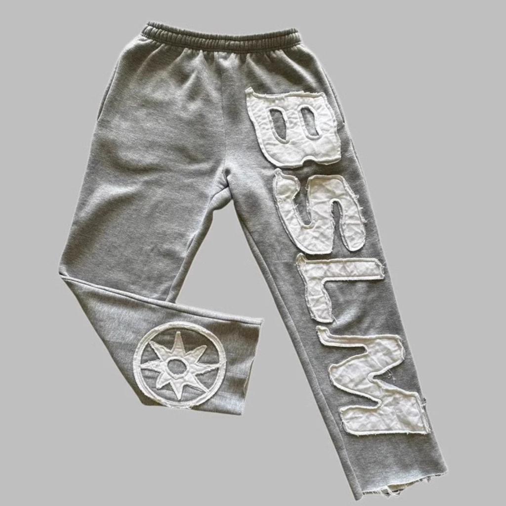 FlowStreet Herren Damen Herbst Winter Hosen Neuer Hoodie Personalisierter Street Style Harajuku High Street Hip-hop Buchsticken Mode Lässig