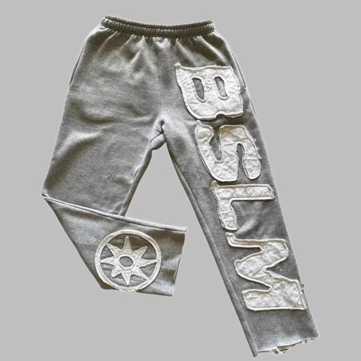 

FlowStreet Men Women Autumn Winter Pants New Hoodie Personalized Street Style Harajuku High Street Hip-hop Letter Embroidery Fashion Casual XXL сірий