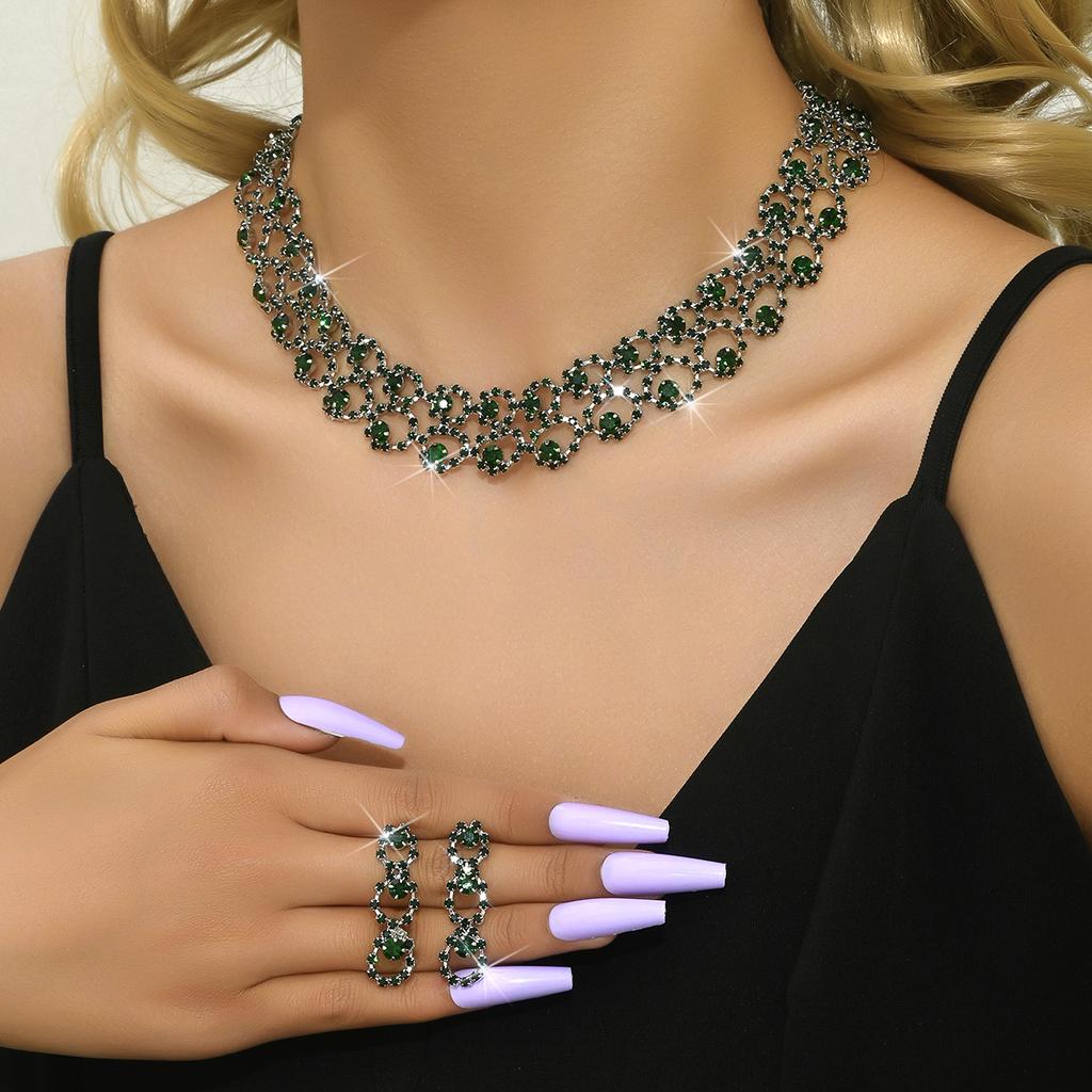 Ladies' Fashion Earrings, Necklace, 2-piece Jewelry Set, Hollow Claw Chain, Bridal Mess, Birthday Party Gift