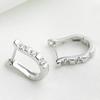 1 Pair Earrings Studs Luxury White Silver Plated Harp White Gemstones Hoop Earrings for Daily Life