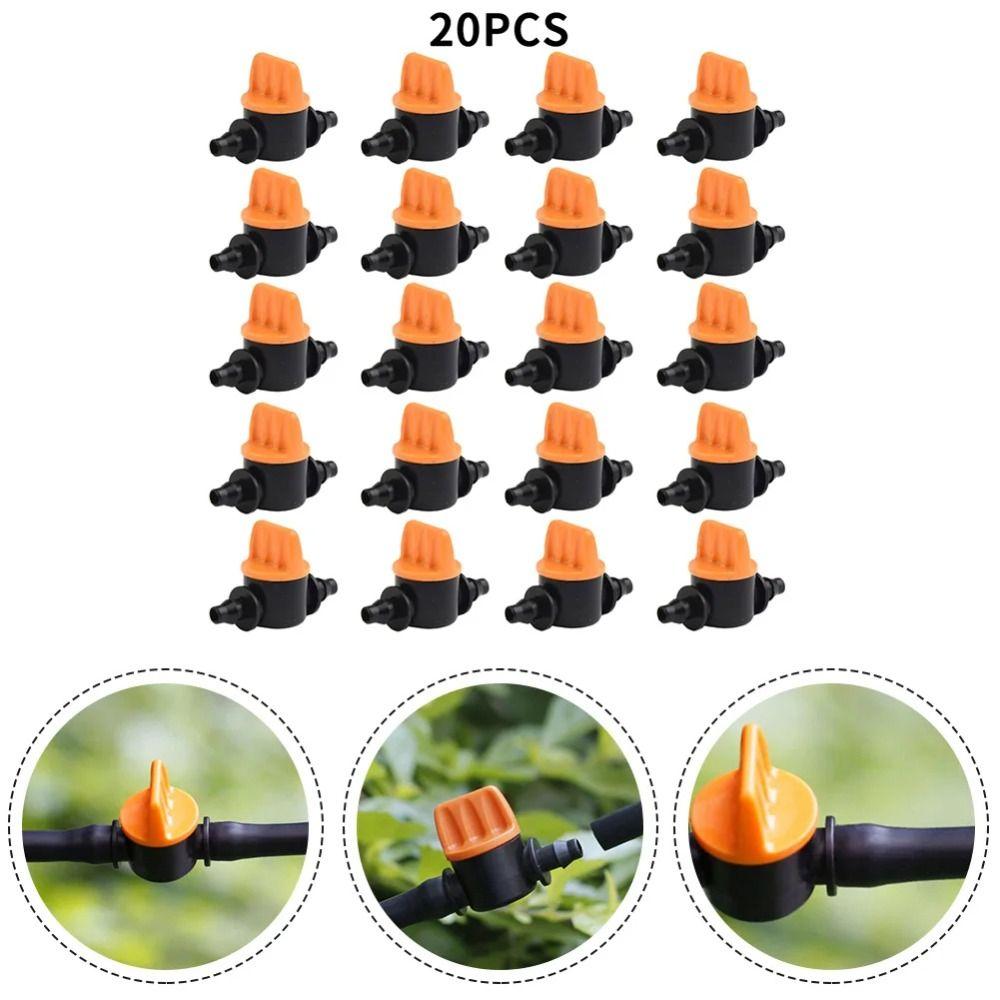 

20Pcs Through Valve Control Valves For 4/7mm Barbed Water Flow Control Valve