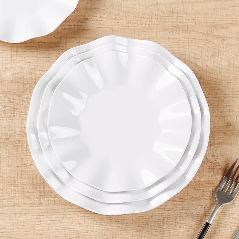 Huihuang Melamine Lotus Dinner Plate