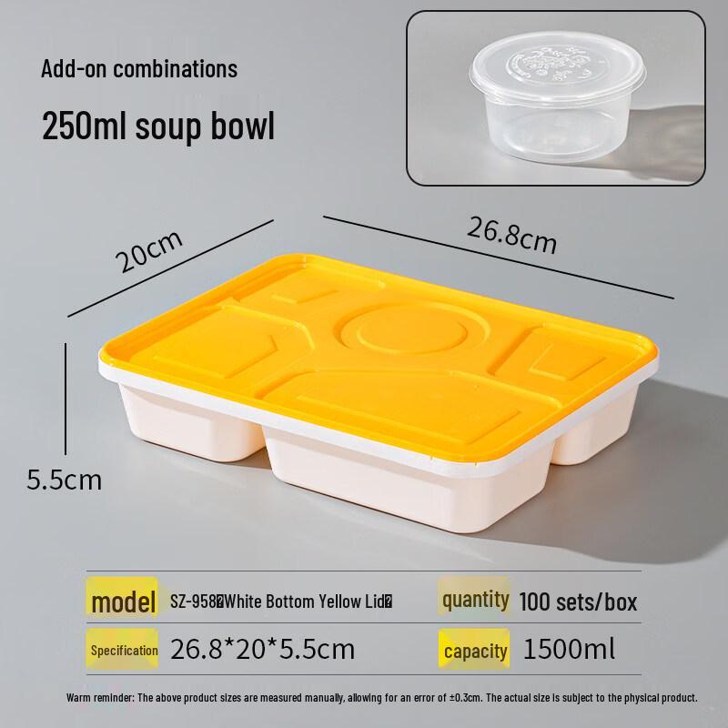Xingying Disposable 5-Compartment Takeout Meal Box Set